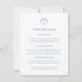 Whimsical Hand Drawn Blue Wedding Detail Cards RSVP Kaartje