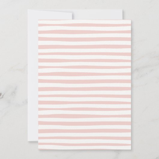 Whimsical Hand Drawn Blush Pink Girl Baby Shower Kaart (Achterkant)