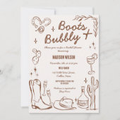 Whimsical Hand Drawn Boots & Bubbly Western Kaart (Voorkant)