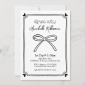 Whimsical Hand Drawn Bow Baby shower Kaart (Voorkant)