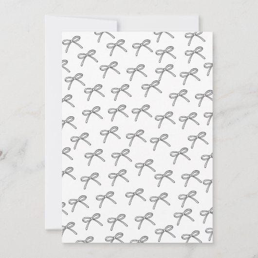 Whimsical Hand Drawn Bow Baby shower Kaart (Achterkant)