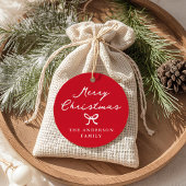 Whimsical Hand-Drawn Bow Christmas Gift Label