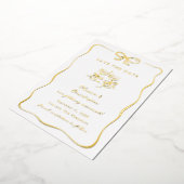 Whimsical Hand Drawn Bow Frame Save the Date Folie Uitnodiging (Gedraaid)