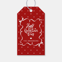 Whimsical Hand Drawn Bow Happy Valentine's Day Cadeaulabel