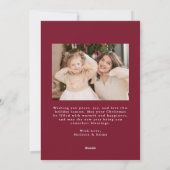 Whimsical Hand-Drawn Bow Lijst Bourgondië 2 Foto Feestdagenkaart (Achterkant)