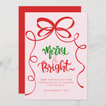 Whimsical Hand Drawn Bow Lijst Merry & Bright