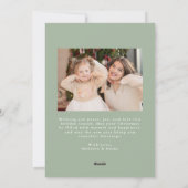 Whimsical Hand-Drawn Bow Lijst Sage Green 2 Foto Feestdagenkaart (Achterkant)
