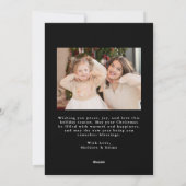 Whimsical Hand-Drawn Bow Lijst Zwart 2 Foto Feestdagenkaart (Achterkant)