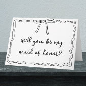 Whimsical Hand Drawn Bow Maid of Honor Voorstel Kaart