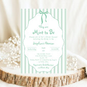 Whimsical Hand Drawn Bow Mint om Vrijgezellenfeest Kaart