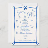 Whimsical Hand Drawn Bow Scribble Sla de datum op Kaart (Voorkant)