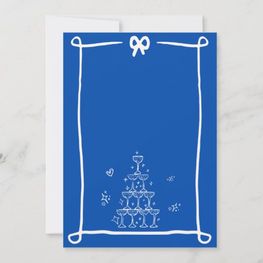 Whimsical Hand Drawn Bow Scribble Sla de datum op Kaart (Achterkant)