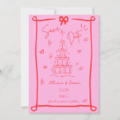 Whimsical Hand Drawn Bow Scribble Sla de datum op Kaart (Voorkant)