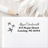 Whimsical Hand Drawn Bow Vrijgezellenfeest adres Etiket (Insitu)