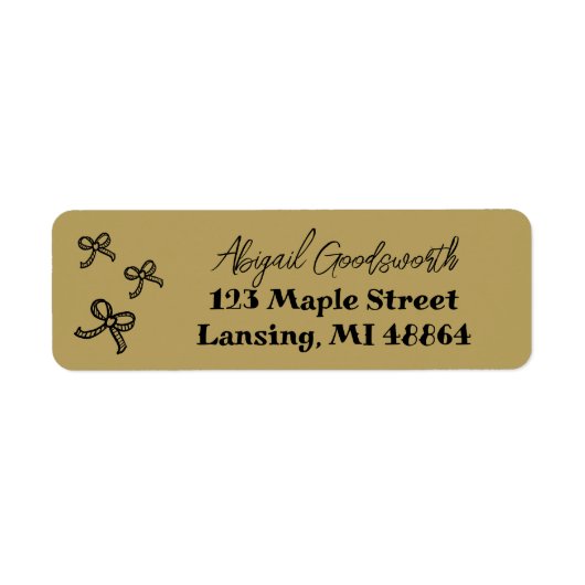 Whimsical Hand Drawn Bow Vrijgezellenfeest adres Etiket (Voorkant)