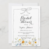 Whimsical Hand Drawn Bow Wildflower Vrijgezellenfe Kaart (Voorkant)