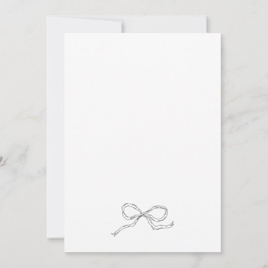 Whimsical Hand Drawn Bow Wildflower Vrijgezellenfe Kaart (Achterkant)