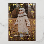 Whimsical Hand-Drawn Bows 2 Foto Folie Feestdagenkaart (Voorkant)