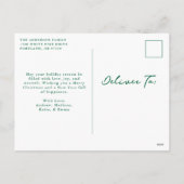 Whimsical Hand-Drawn Bows Green 2 Foto Kerstmis Feestdagenkaart (Achterkant)