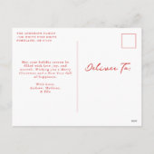 Whimsical Hand-Drawn Bows Roze en Rode Foto Feestdagenkaart (Achterkant)