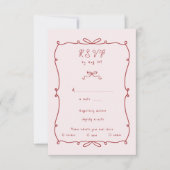 Whimsical Hand Drawn Bows RSVP Response Kaart (Voorkant)