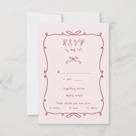 Whimsical Hand Drawn Bows RSVP Response Kaart