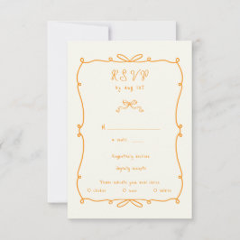Whimsical Hand Drawn Bows RSVP Response Kaart