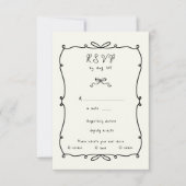 Whimsical Hand Drawn Bows RSVP Response Kaart (Voorkant)