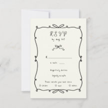Whimsical Hand Drawn Bows RSVP Response Kaart