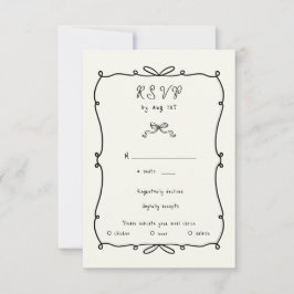 Whimsical Hand Drawn Bows RSVP Response Kaart