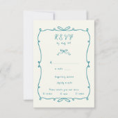 Whimsical Hand Drawn Bows RSVP Response Kaart (Voorkant)