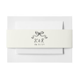 Whimsical Hand Drawn Bows Wedding Belly Band Uitnodigingen Wikkel