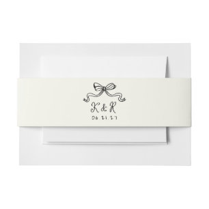 Whimsical Hand Drawn Bows Wedding Belly Band Uitnodigingen Wikkel