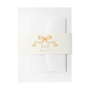 Whimsical Hand Drawn Bows Wedding Belly Band Uitnodigingen Wikkel