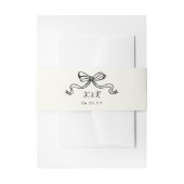 Whimsical Hand Drawn Bows Wedding Belly Band Uitnodigingen Wikkel (Voorkant Voorbeeld)