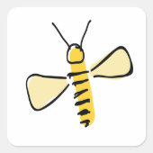 Whimsical Hand Drawn Bumble Bee stickers (Voorkant)