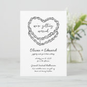 Whimsical Hand-Drawn Cake Foto bruiloft Kaart (Staand voorkant)