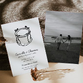 Whimsical Hand-Drawn Cake Foto Huwelijksuitnodigin Save The Date