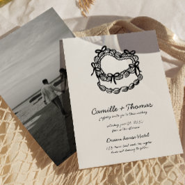 Whimsical Hand-Drawn Cake Foto Huwelijksuitnodigin Save The Date