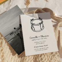Whimsical Hand-Drawn Cake Foto Huwelijksuitnodigin