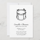 Whimsical Hand-Drawn Cake Foto Huwelijksuitnodigin Save The Date (Voorkant)