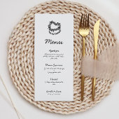 Whimsical Hand-Drawn Cake Wedding Menu