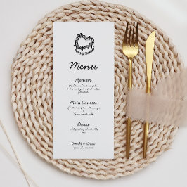 Whimsical Hand-Drawn Cake Wedding Menu