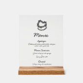 Whimsical Hand-Drawn Cake Wedding Menu Acryl Bord (Voorkant)