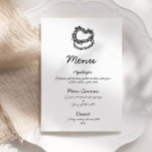 Whimsical Hand-Drawn Cake Wedding Menu Kaart