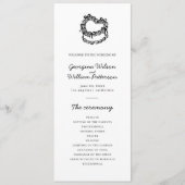 Whimsical Hand-Drawn Cake Wedding Platte Programma Programmakaart (Voorkant)