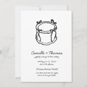 Whimsical Hand-Drawn Cake Wedding Uitnodiging (Voorkant)