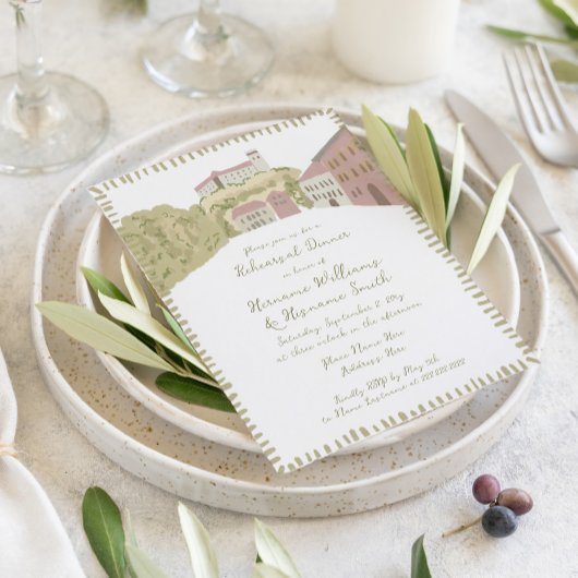 Whimsical Hand Drawn Castle repetitie diner Kaart