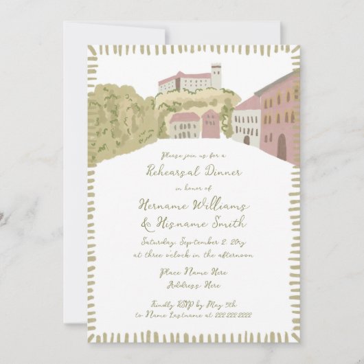 Whimsical Hand Drawn Castle repetitie diner Kaart (Voorkant)