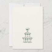 Whimsical Hand Drawn Champagne Engagement Party Kaart (Achterkant)